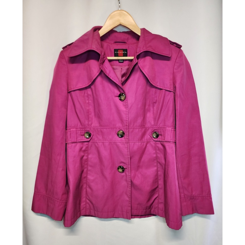 GC Collection By Gallery Wool Blend Coat Pea Coat Magenta Size Medium‎